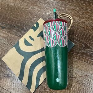 Starbucks hot and cold Tumbler 24 oz green and pink